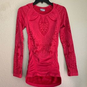 Athleta Ruched Printed Long Sleeve Pink